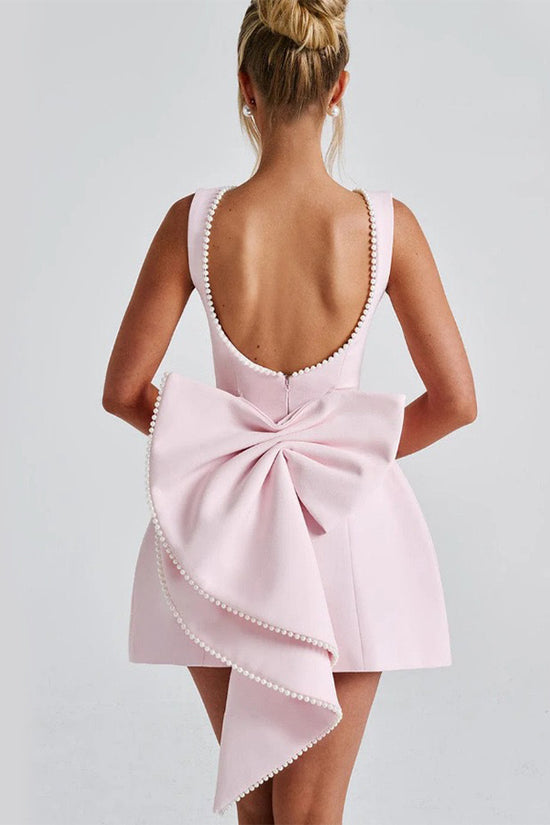 PearlWhim Backless Bow Dress