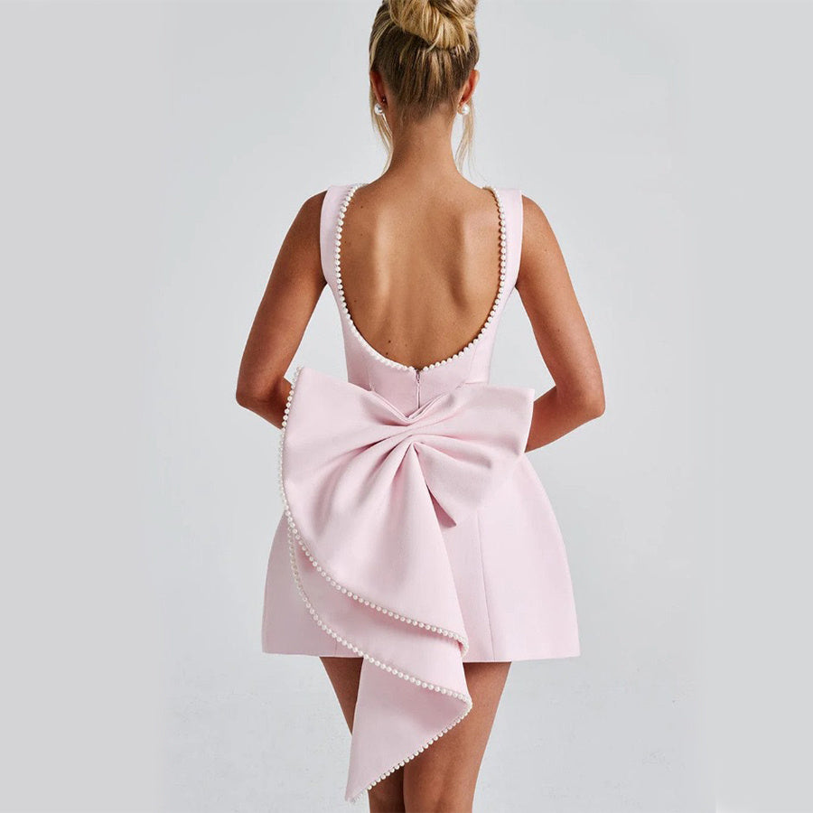 PearlWhim Backless Bow Dress
