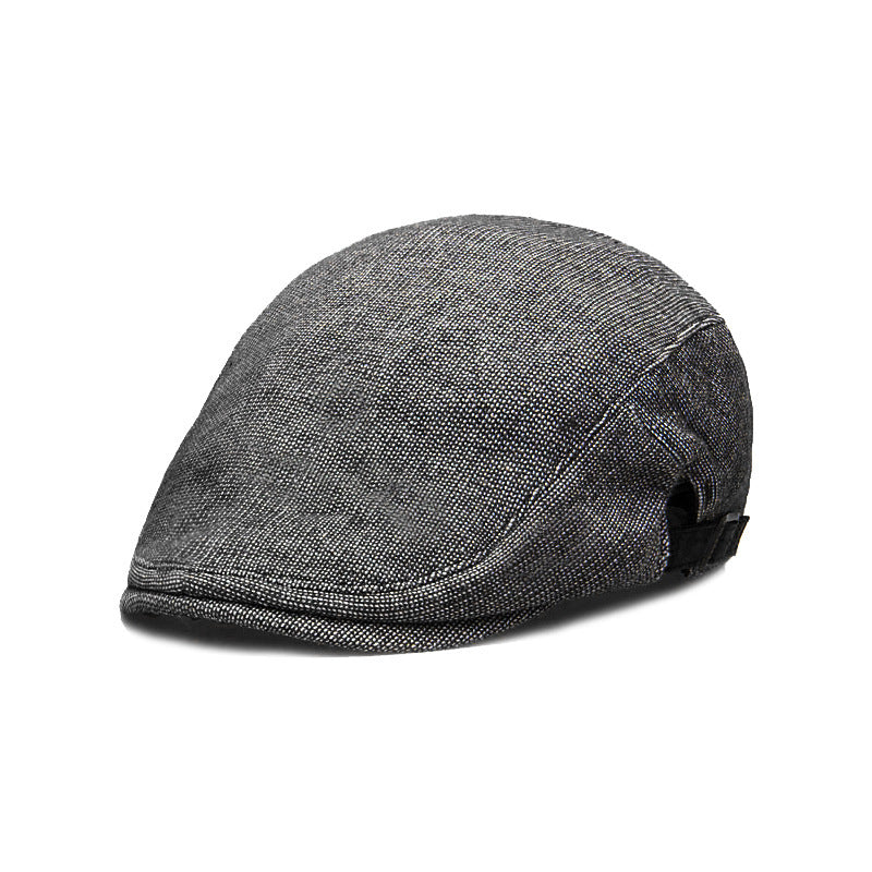 Men's Cotton-Linen Beret - Breathable & Warm for Spring, Autumn and Winter