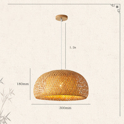 ZenWeave Handcrafted Bamboo Serenity Pendant Light