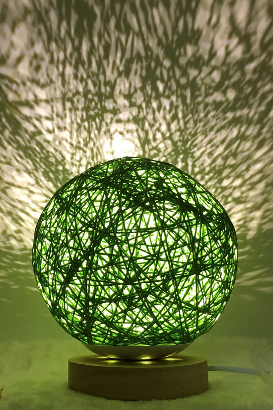 AuraGlow Rattan Ball Lamp - Linen Touch with 16-Color Magic