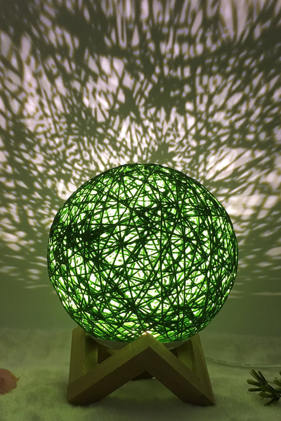 AuraGlow Rattan Ball Lamp - Linen Touch with 16-Color Magic