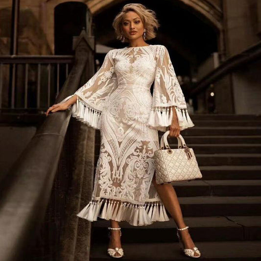 Whispering Tassel Lace Midi