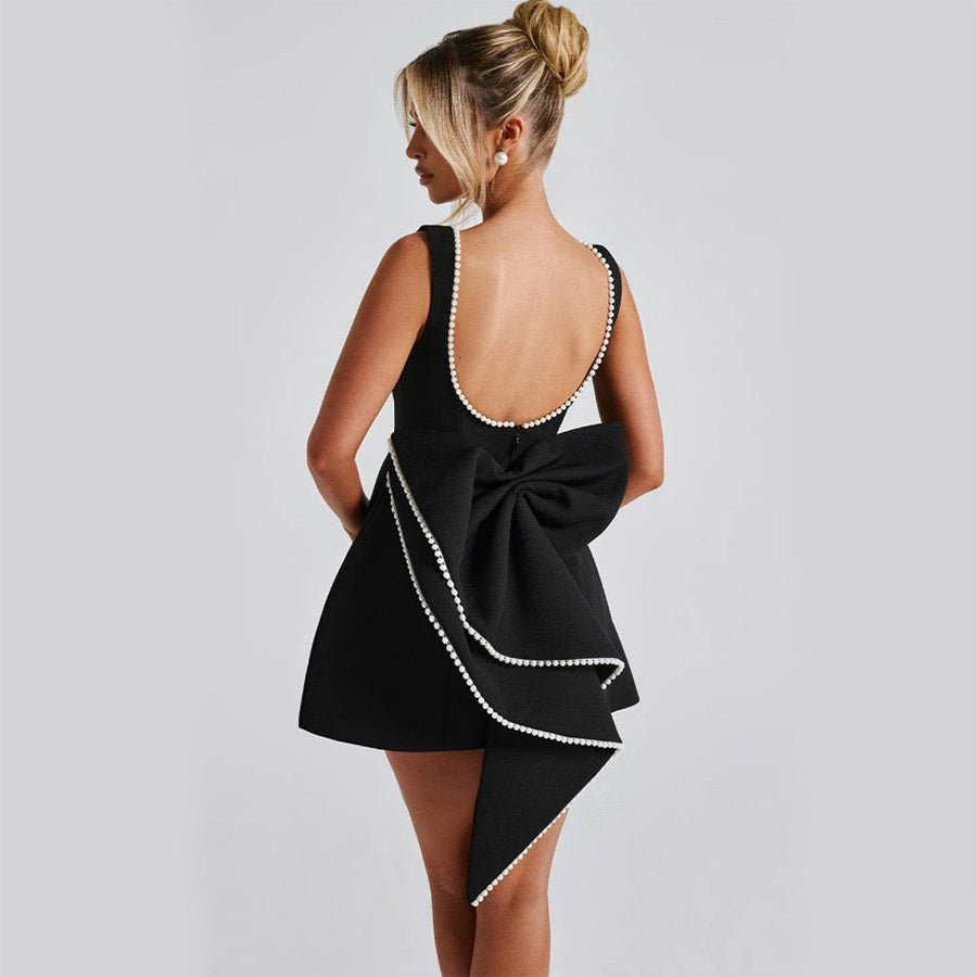 PearlWhim Backless Bow Dress