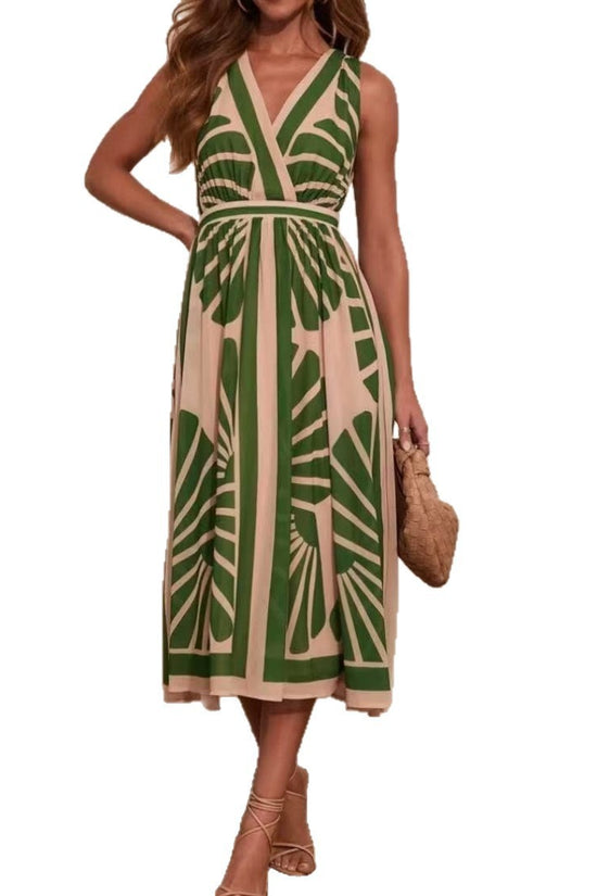 Graphic Grace Backless Dress