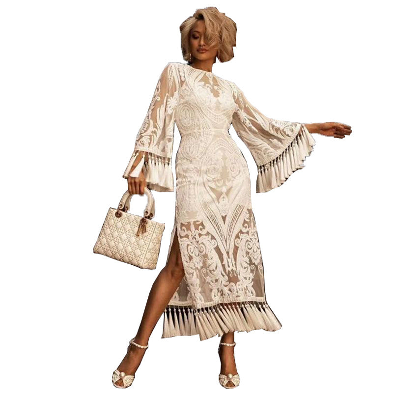 Whispering Tassel Lace Midi