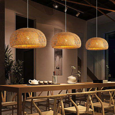 ZenWeave Handcrafted Bamboo Serenity Pendant Light
