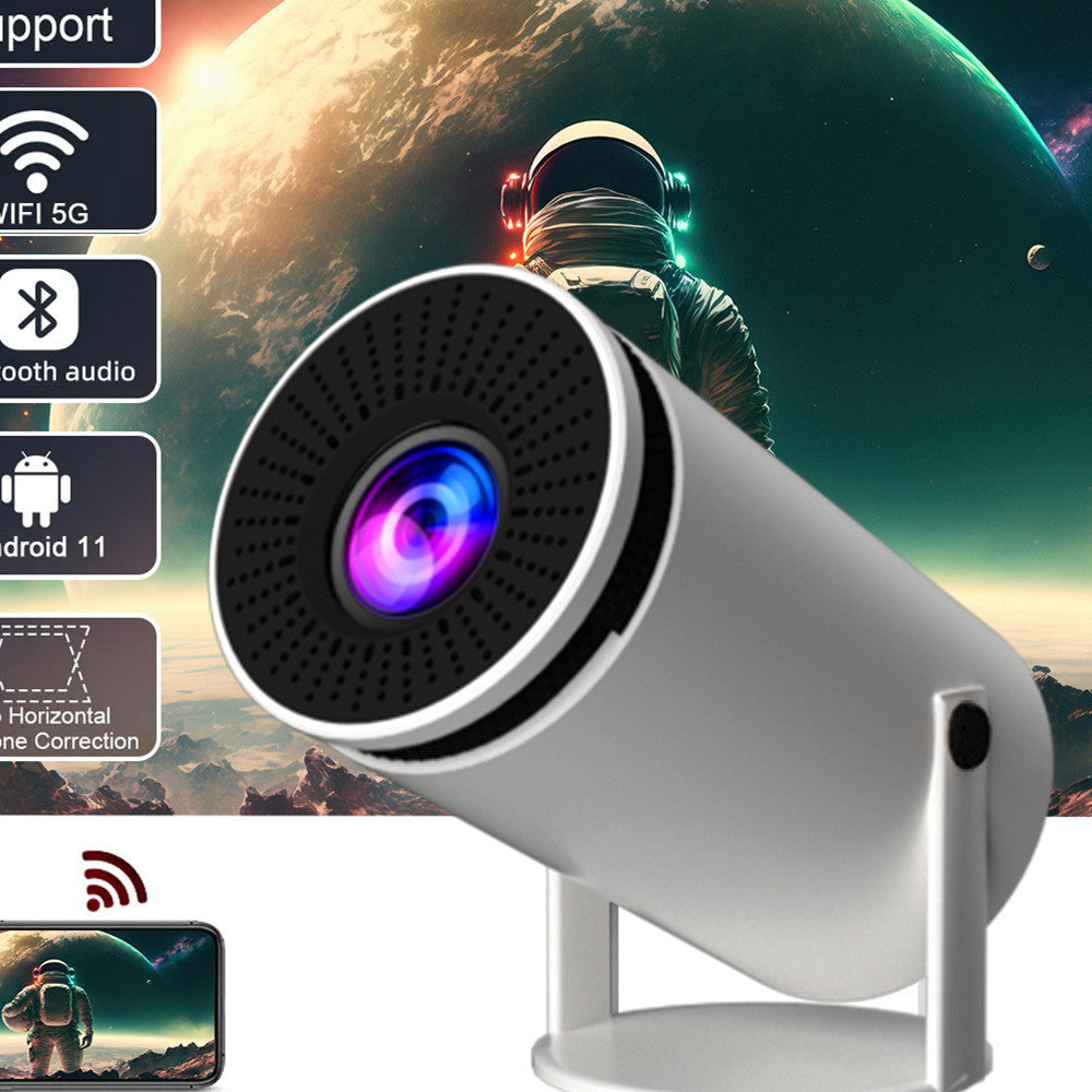 HY300 Smart Barrel Projector with AnzhuoHD - Home Cinema Projection Screen