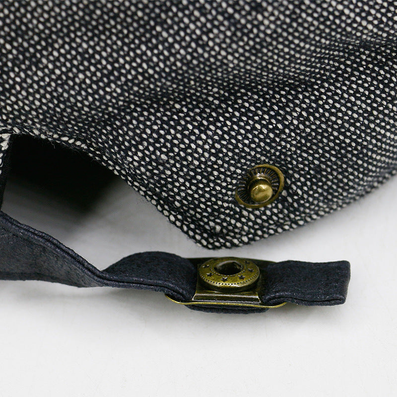 Men's Cotton-Linen Beret - Breathable & Warm for Spring, Autumn and Winter