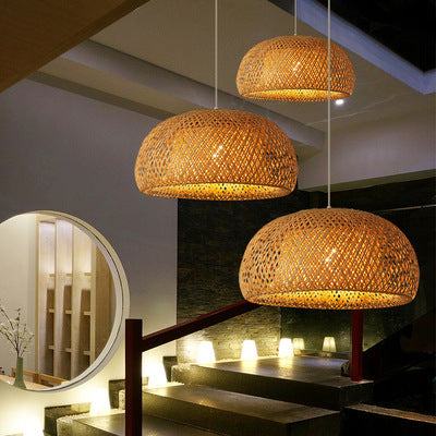 ZenWeave Handcrafted Bamboo Serenity Pendant Light