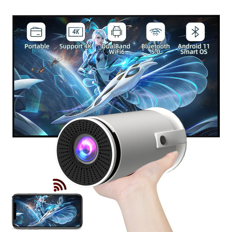 HY300 Smart Barrel Projector with AnzhuoHD - Home Cinema Projection Screen