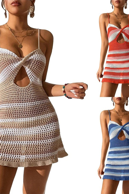 TwistLux Cutout Knit Mini Dress