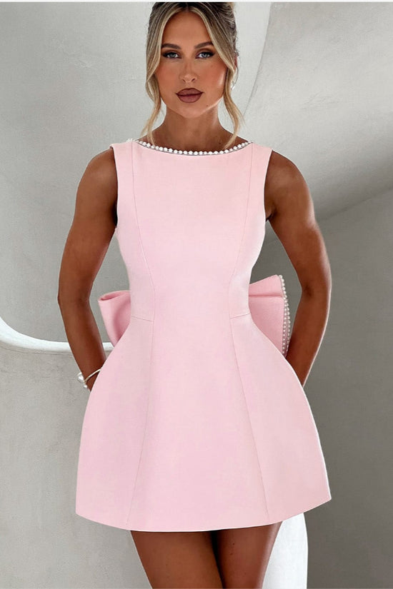 PearlWhim Backless Bow Dress
