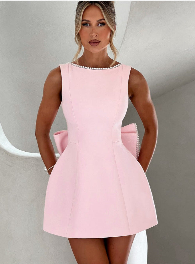 PearlWhim Backless Bow Dress