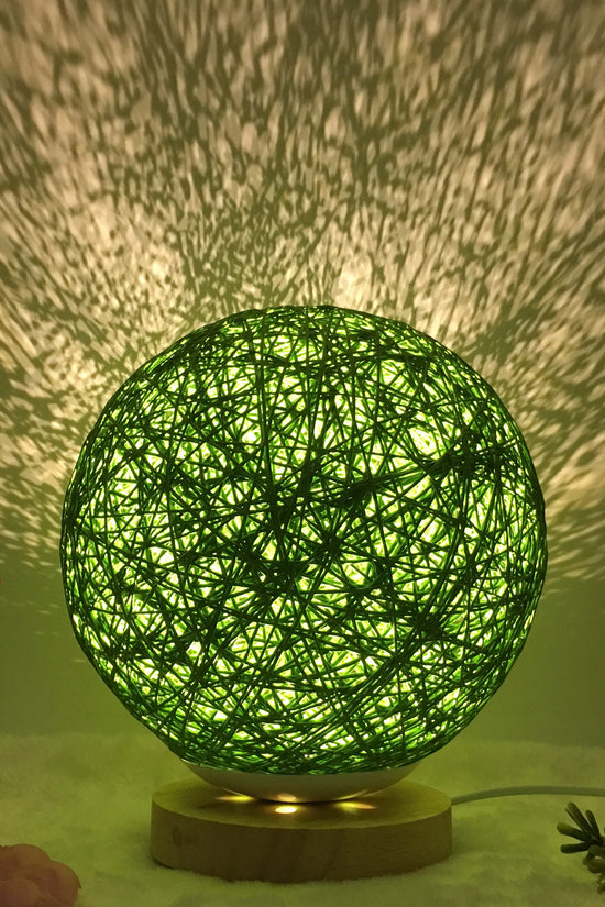 AuraGlow Rattan Ball Lamp - Linen Touch with 16-Color Magic