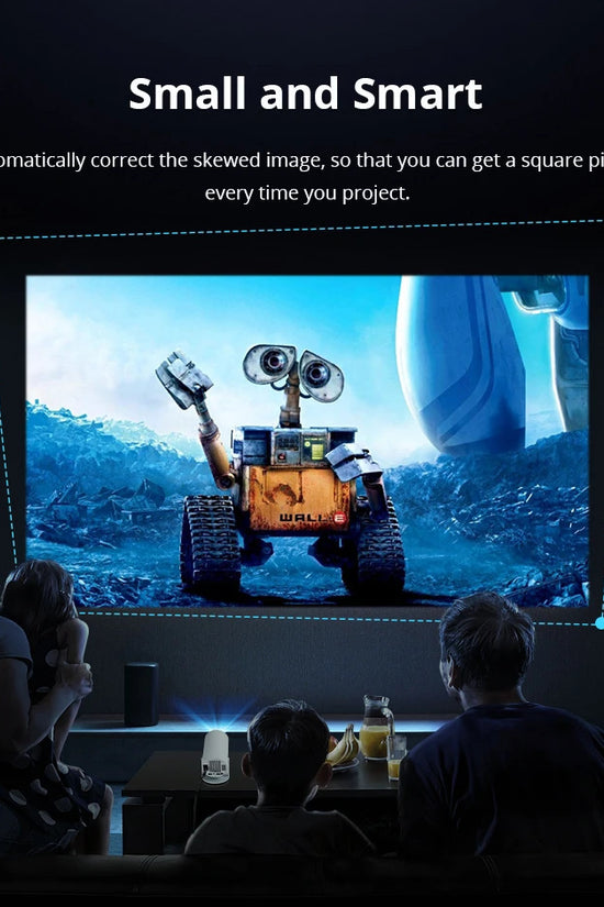 HY300 Smart Barrel Projector with AnzhuoHD - Home Cinema Projection Screen