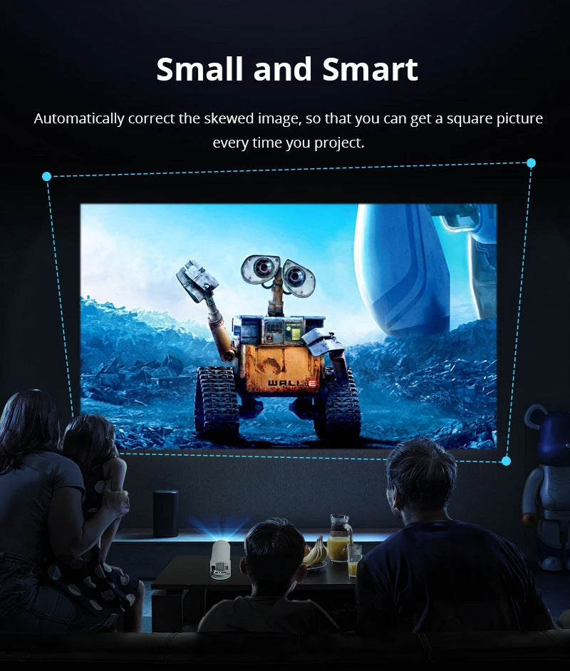 HY300 Smart Barrel Projector with AnzhuoHD - Home Cinema Projection Screen