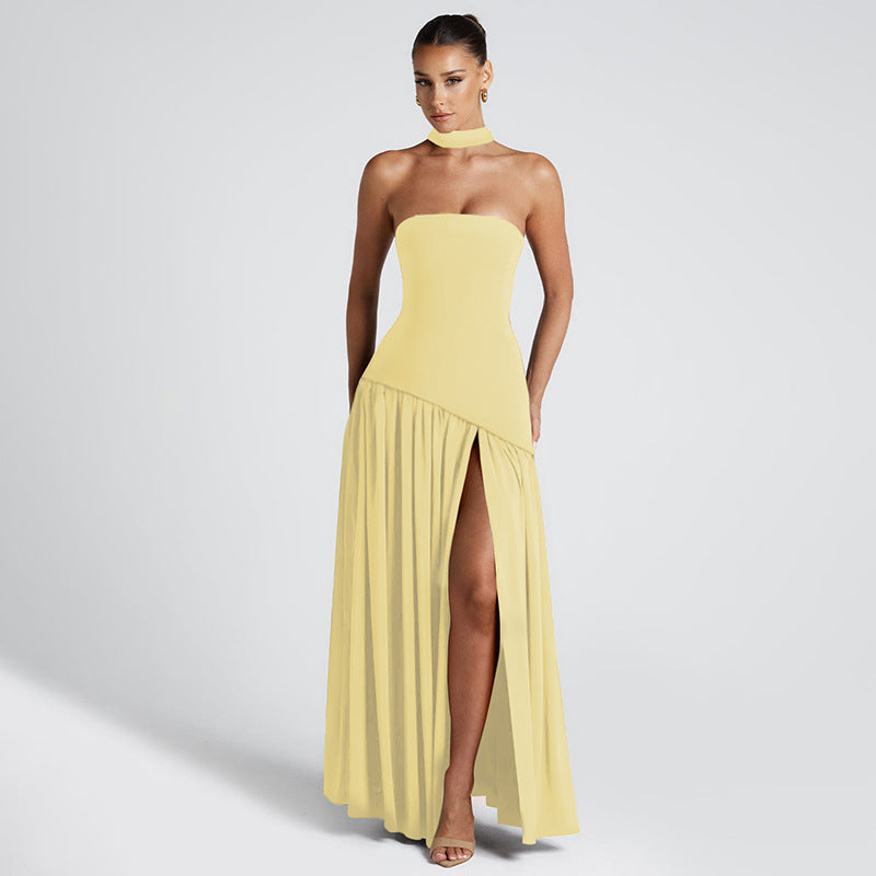 Noir Tempt Colorblock Tube Dress