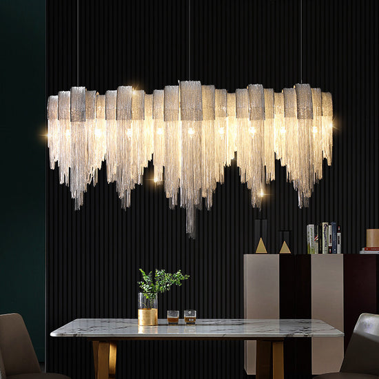 Nordic Glow Cascade - Luxury Tassel Chain Chandelier