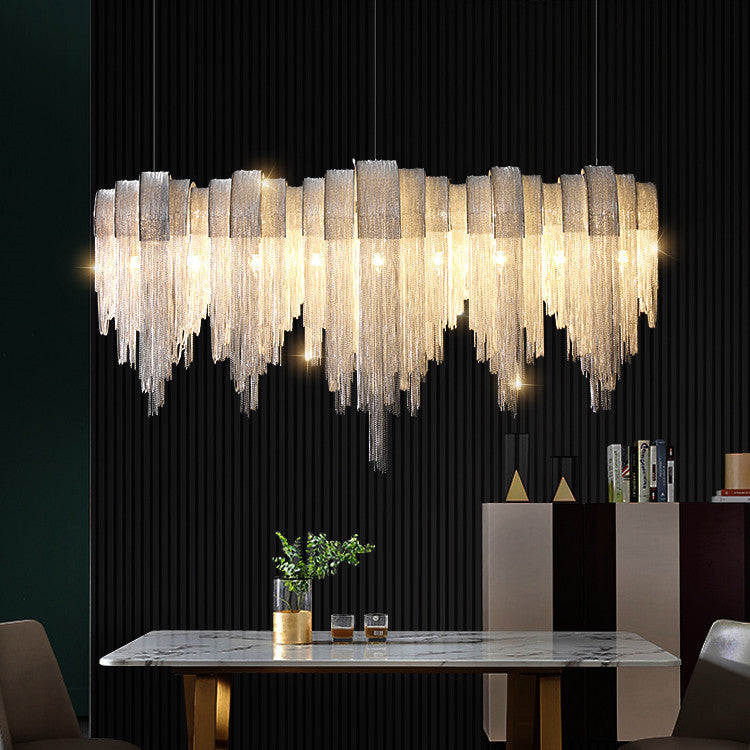 Nordic Glow Cascade - Luxury Tassel Chain Chandelier