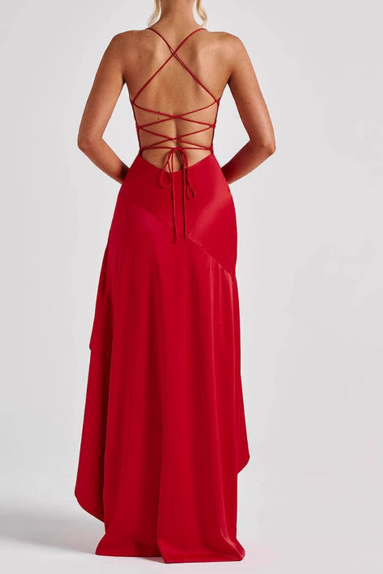 Scarlet Mirage Backless Maxi Dress