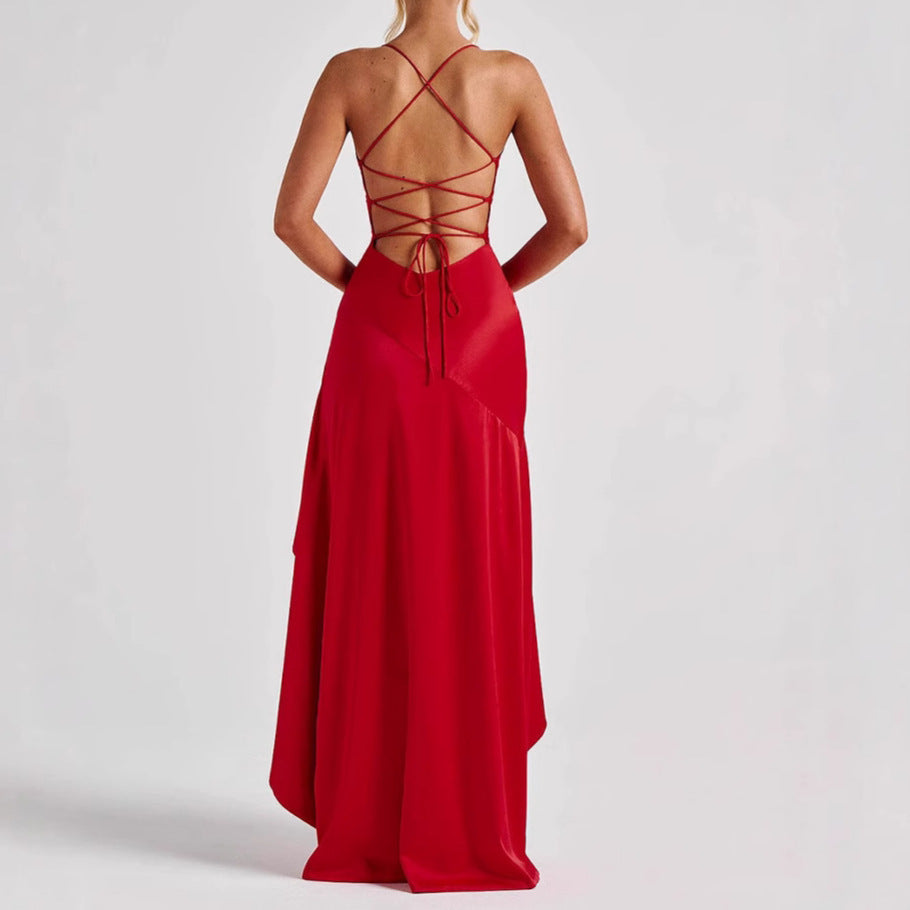 Scarlet Mirage Backless Maxi Dress