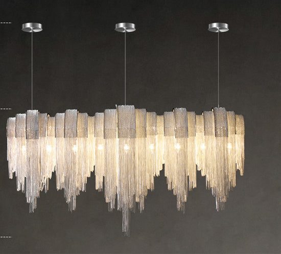 Nordic Glow Cascade - Luxury Tassel Chain Chandelier