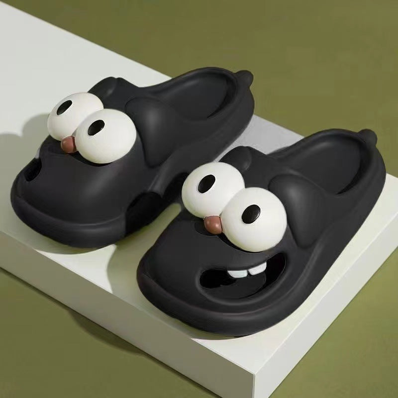 Big-Eye Dog Slippers for Women