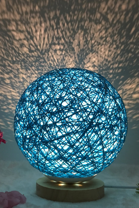AuraGlow Rattan Ball Lamp - Linen Touch with 16-Color Magic