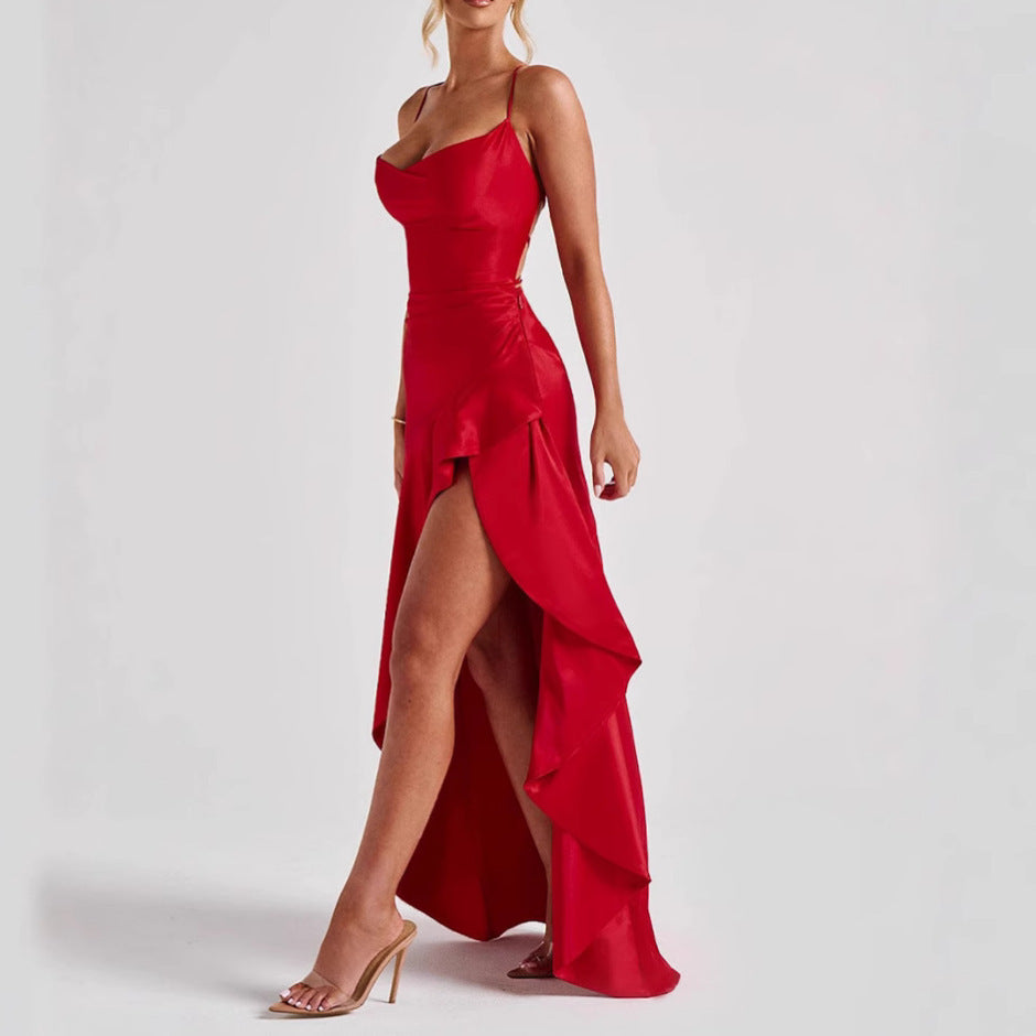 Scarlet Mirage Backless Maxi Dress