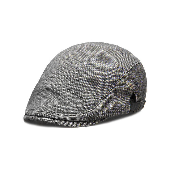 Men's Cotton-Linen Beret - Breathable & Warm for Spring, Autumn and Winter