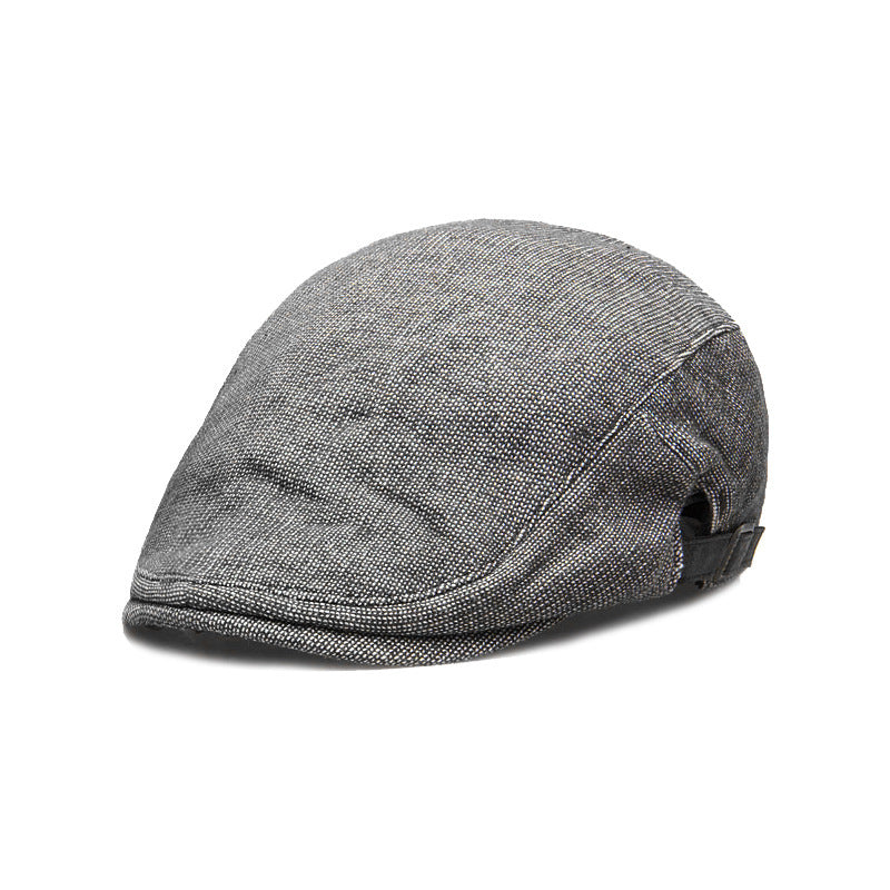 Men's Cotton-Linen Beret - Breathable & Warm for Spring, Autumn and Winter