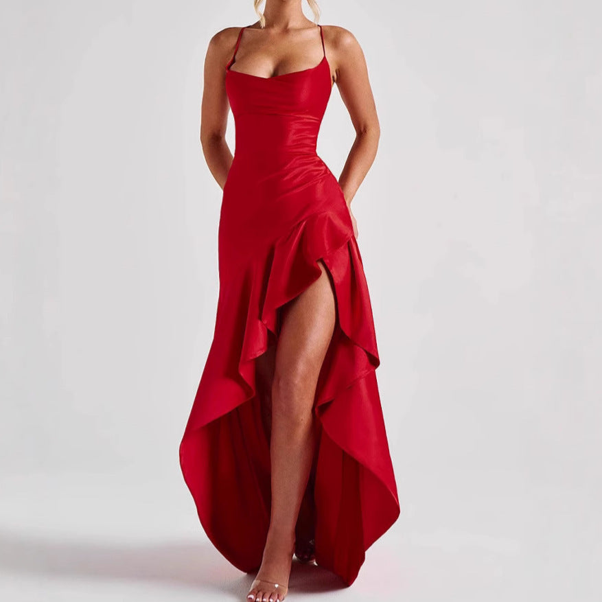 Scarlet Mirage Backless Maxi Dress