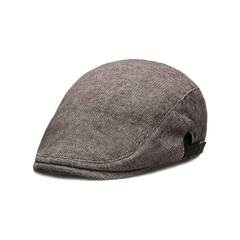 Men's Cotton-Linen Beret - Breathable & Warm for Spring, Autumn and Winter