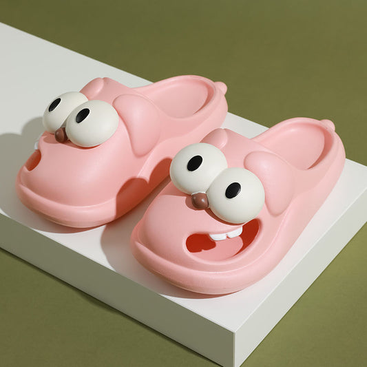 Big-Eye Dog Slippers for Women