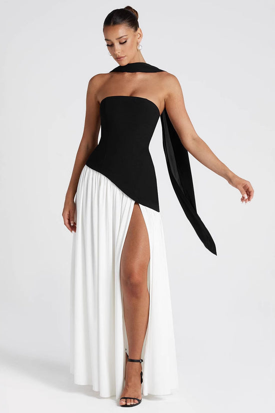 Noir Tempt Colorblock Tube Dress