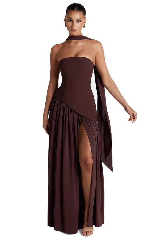 Noir Tempt Colorblock Tube Dress
