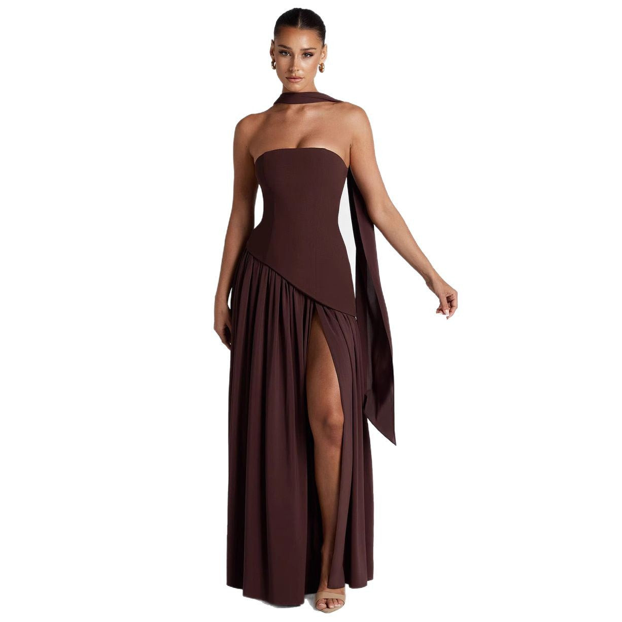 Noir Tempt Colorblock Tube Dress