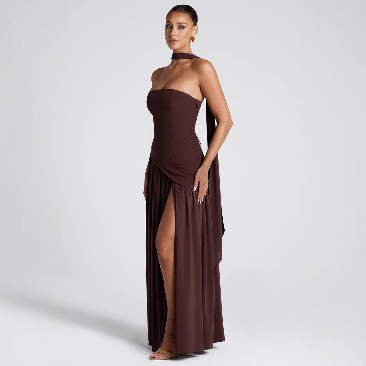 Noir Tempt Colorblock Tube Dress