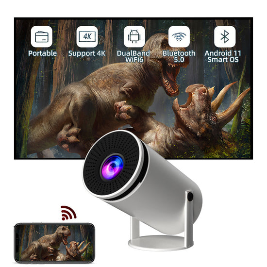 HY300 Smart Barrel Projector with AnzhuoHD - Home Cinema Projection Screen