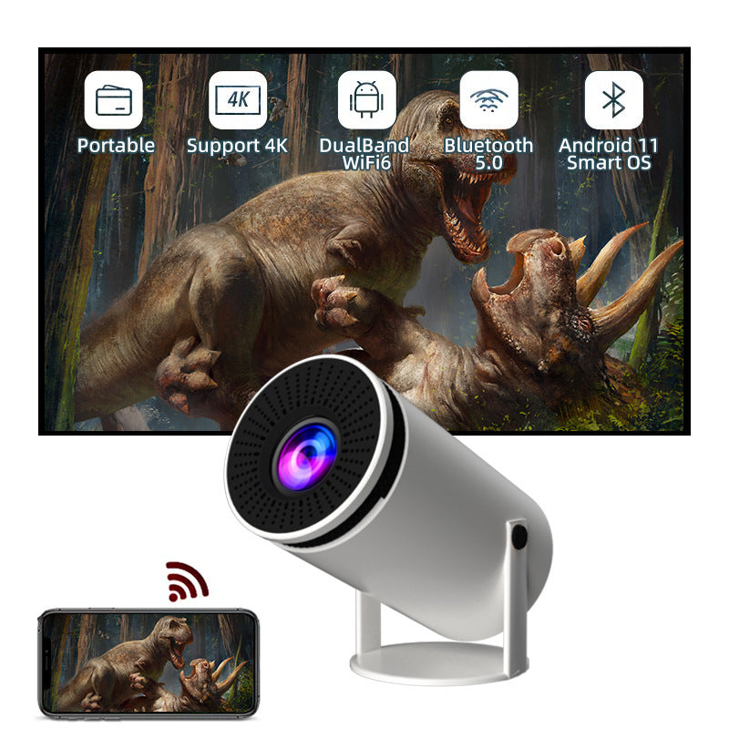 HY300 Smart Barrel Projector with AnzhuoHD - Home Cinema Projection Screen