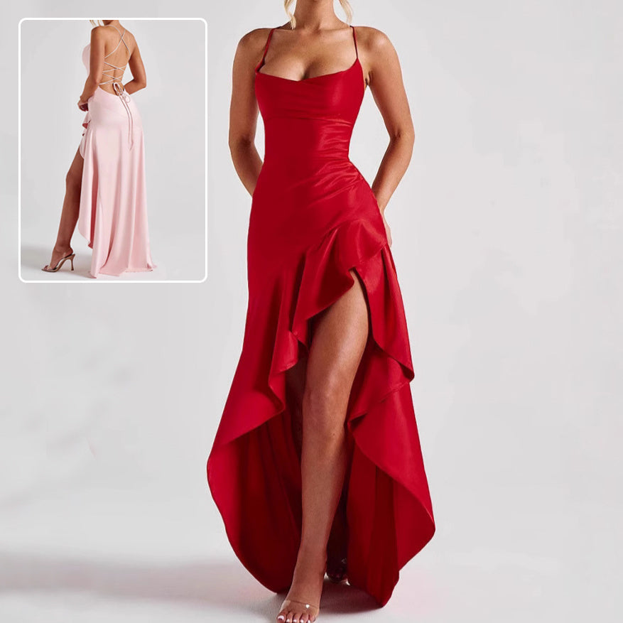 Scarlet Mirage Backless Maxi Dress