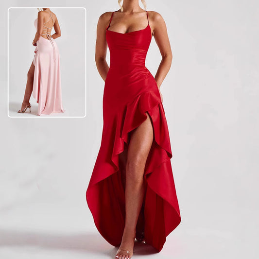 Scarlet Mirage Backless Maxi Dress