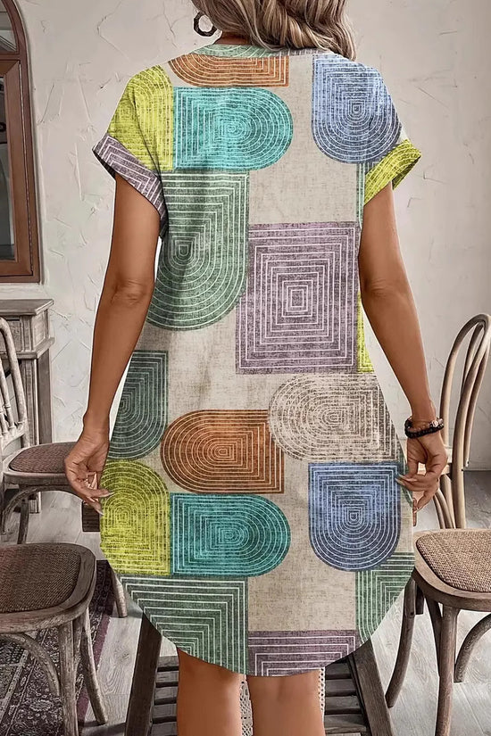 VistaLoom 3D Print Linen Dress