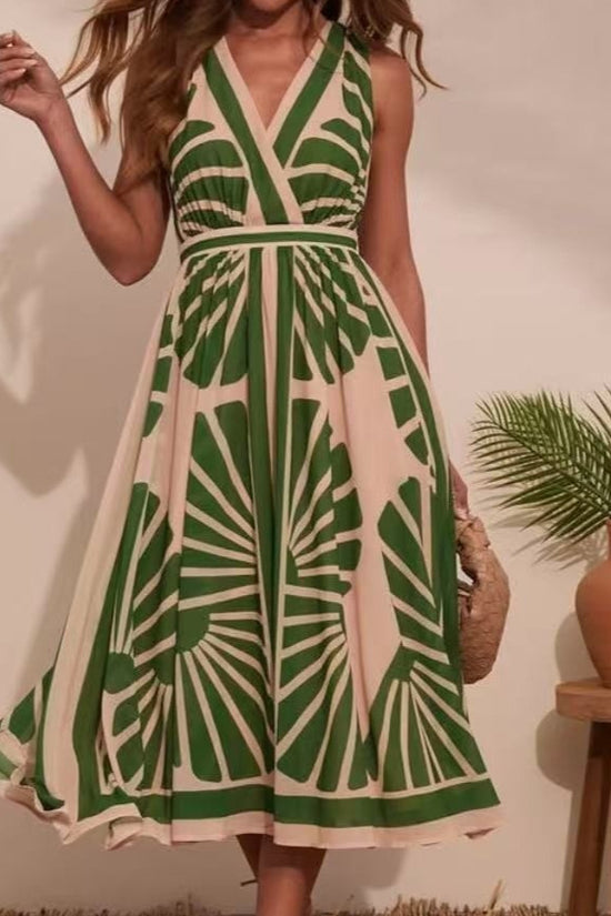 Graphic Grace Backless Dress