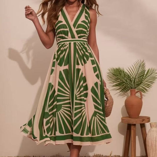 Graphic Grace Backless Dress