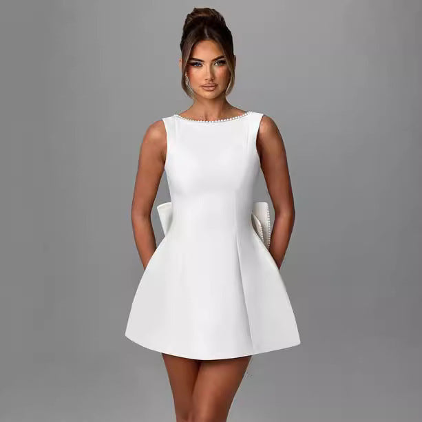 PearlWhim Backless Bow Dress