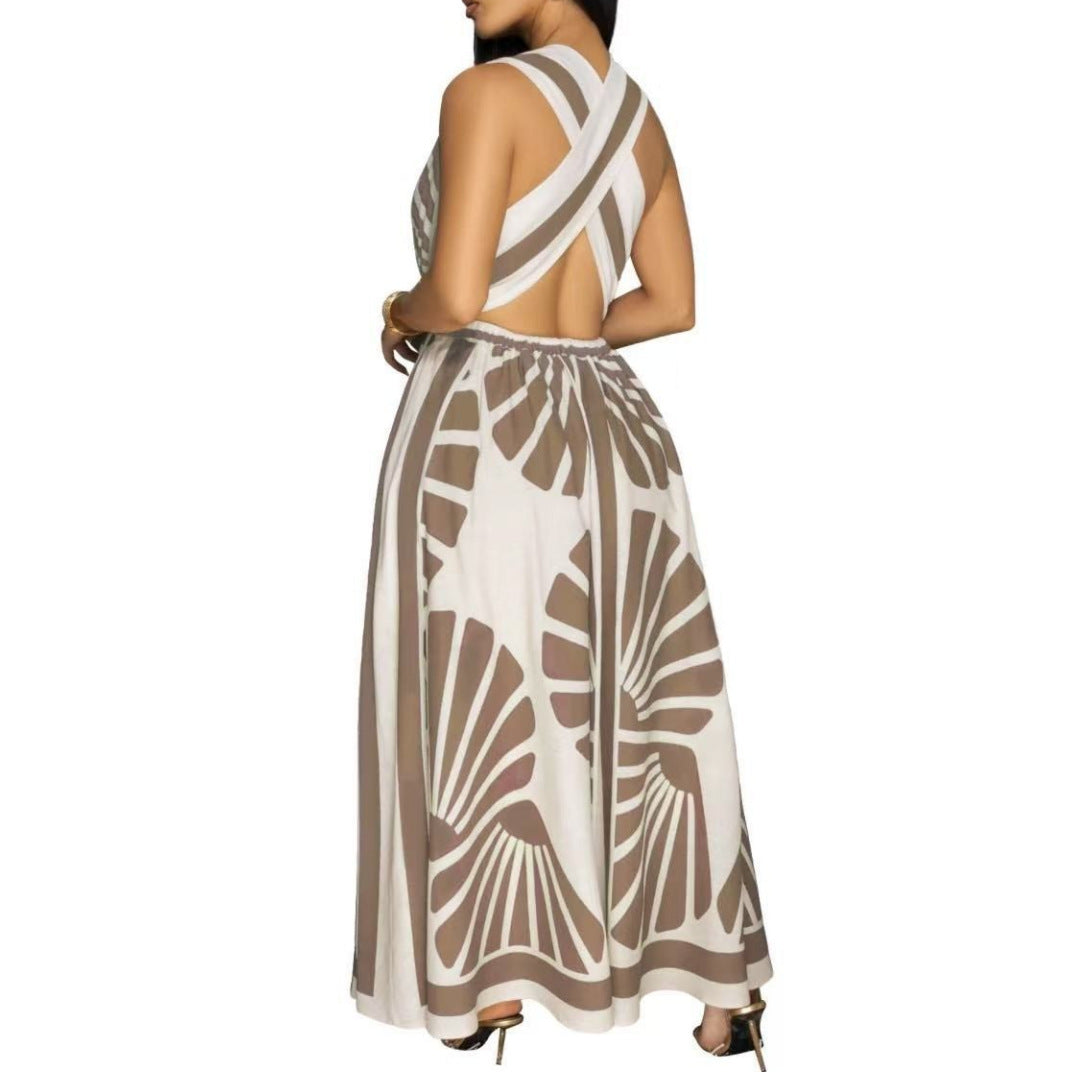 Graphic Grace Backless Dress