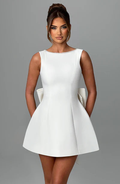 PearlWhim Backless Bow Dress