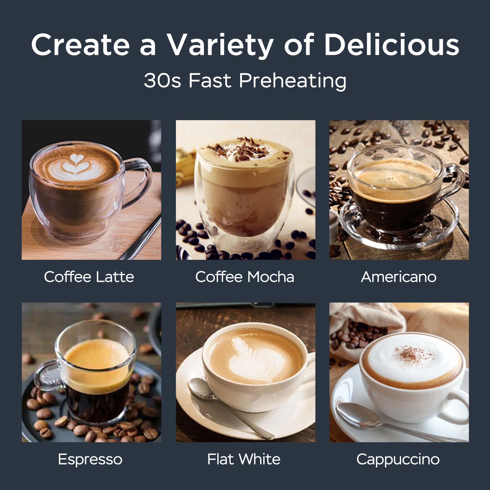 Geek Chef 20‑Bar Stainless Steel Espresso Machine with Built‑In Milk Frother – 1.8 L Home Coffee Maker for Lattes, Cappuccinos & Macchiatos